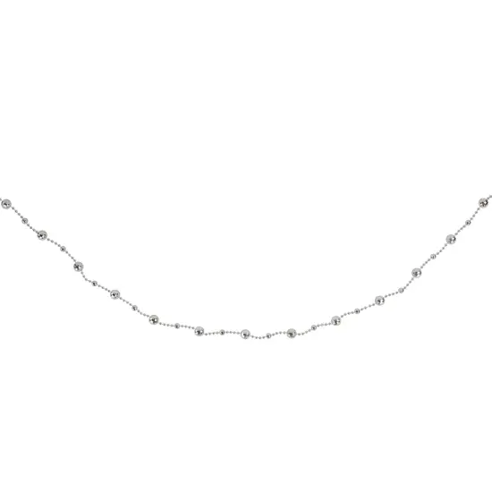 Northlight Shiny Mirrored Disco Ball Beaded Christmas Garland - 15' x .5" - Silver - Unlit {5}
