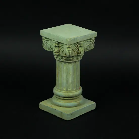 Verdigris Finish Solid Concrete Roman Ionic Column Pillar Pedestal 8.25 Inch {4}