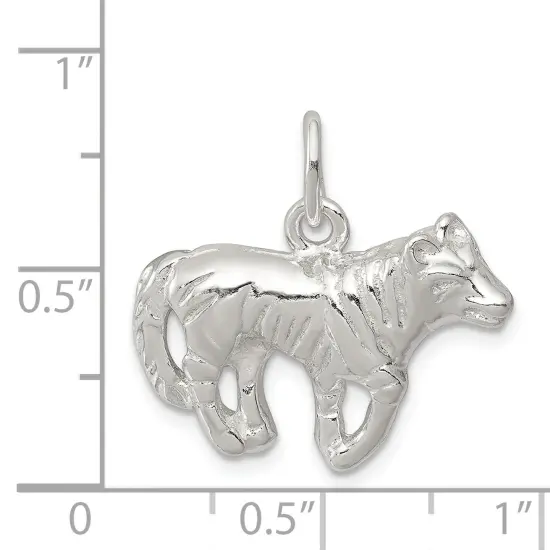 Sterling Silver Wolf Charm Pendant Animal Jewelry 18mm x 23mm {5}