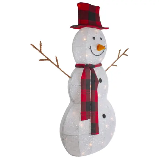 Northlight Lighted Tinsel Snowmen Family Christmas Yard Decorations - Clear Lights - Set of 2 White {7}