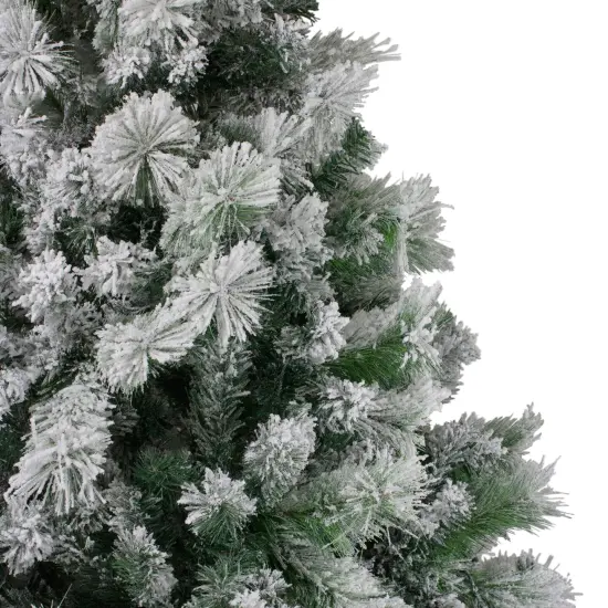 Northlight 7.5' Flocked Somerset Spruce Artificial Christmas Tree - Unlit Green {5}