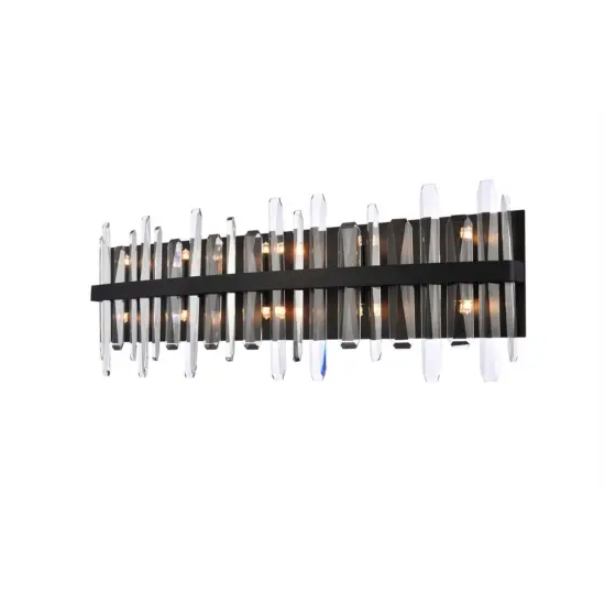 Serena 36 inch crystal bath sconce in black {3}