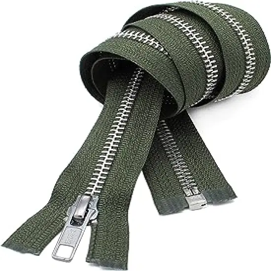 YKK 25" Jacket Zipper, YKK #5 Aluminum Metal ~ Medium Weight ~ Separating ~ 567 Olive Green (1 Zipper/Pack) {1}