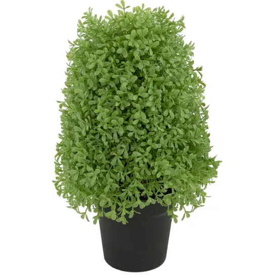 Northlight Artificial Boxwood Cone Topiary Tree with Round Pot - 15" - Unlit Green {1}
