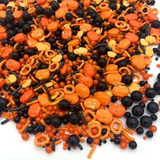 Halloween Sprinkles I 3.5 oz I Orange And Black Sprinkles I Pumpkin Sprinkles I Cake Cupcake Toppers Cookie Dessert Sprinkles Decorations {3}
