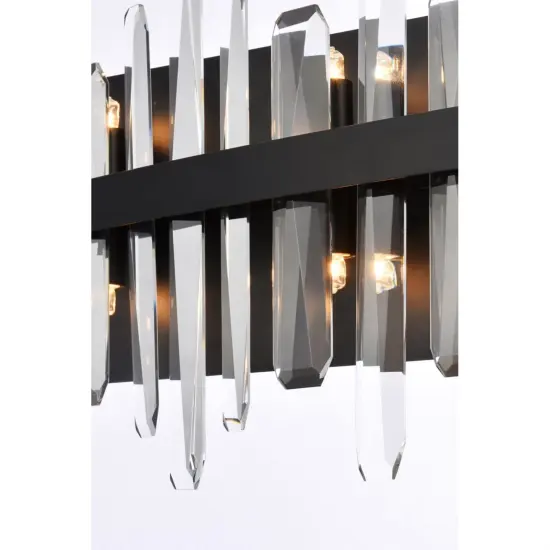 Serena 36 inch crystal bath sconce in black {4}