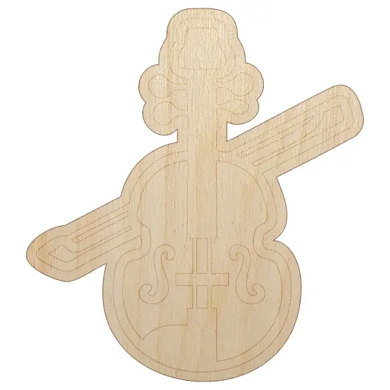 Fun Violin with Bow Icon Unfinished Wood Shape Piece Cutout for DIY Craft Projects {7}