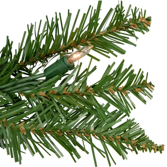 Northlight Pre-Lit Northern Pine Artificial Christmas Garland - 9' x 10" - Clear Lights Green {5}