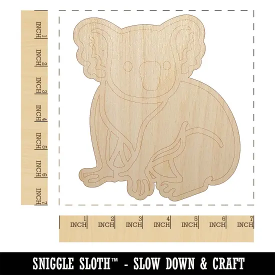 Koala Bear Sitting Unfinished Wood Shape Piece Cutout for DIY Craft Projects {1}