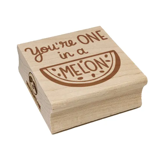 You're One in a Melon Million Motivational Quote Pun Square Rubber Stamp for Stamping Crafting {7}