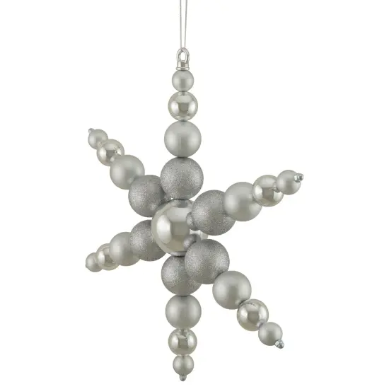 Northlight Shatterproof 3-Finish Snowflake Commercial Christmas Ornament - 18" - Silver {3}