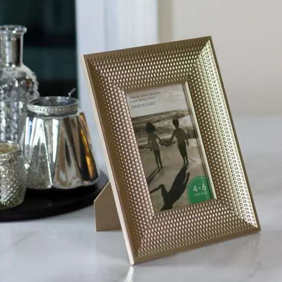 Northlight Honeycomb Rectangular Picture Frame for a 4" x 6" Photo - 13.25" - Champagne Gold {3}