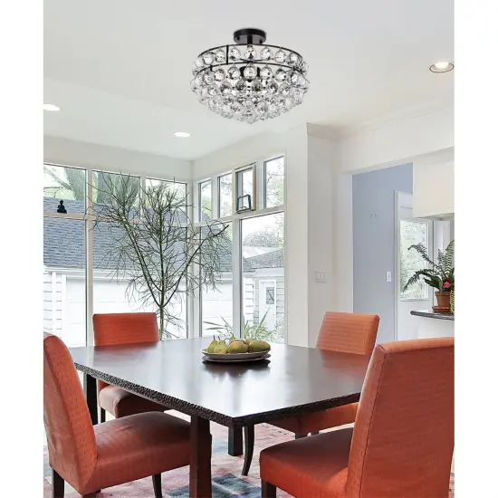 Savannah 16 inch flush mount in black {2}