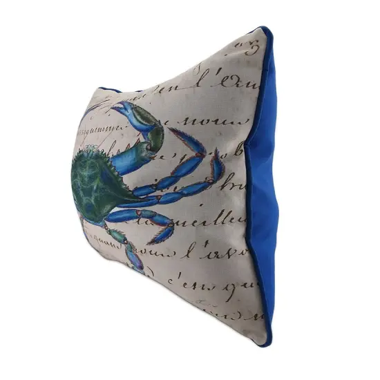 Betsy Drake Male Blue Crab Indoor/Outdoor Decorative Throw Pillow 18in. {3}