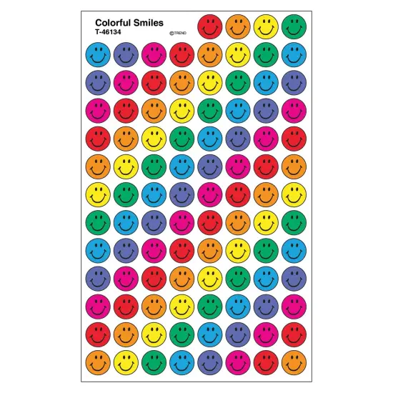 Colorful Smiles superSpots&reg; Stickers, 800 Per Pack, 6 Packs {2}