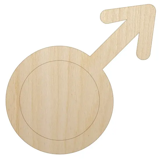 Mars Man Male Gender Symbol Unfinished Wood Shape Piece Cutout for DIY Craft Projects {7}
