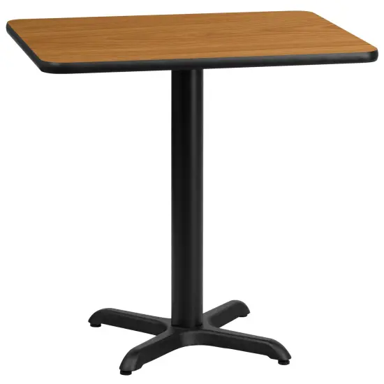 Emma and Oliver 24"x30" Rectangular Laminate Table with 22"x22" Table Height Base Natural {1}