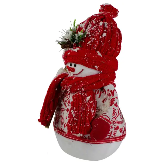 Northlight Standing Snowman Christmas Figure with Broom - 12.25" - Red and White {5}