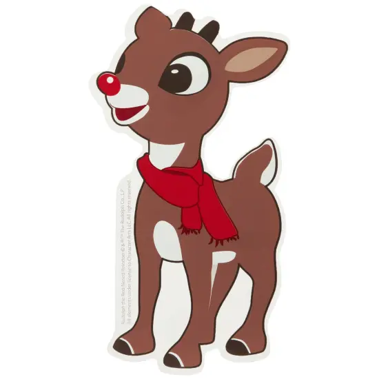 Northlight 8" Rudolph in Red Scarf Double Sided Gel Window Cling Decoration Brown {1}