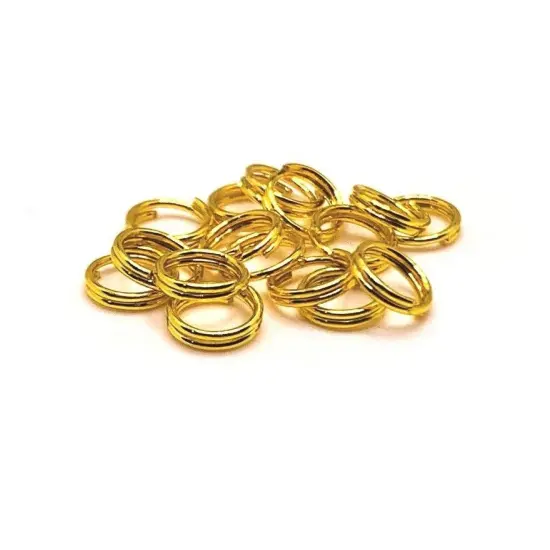 100, 500 or 1,000 Pieces: 6 mm Gold Plated Split Double Jump Rings {1}