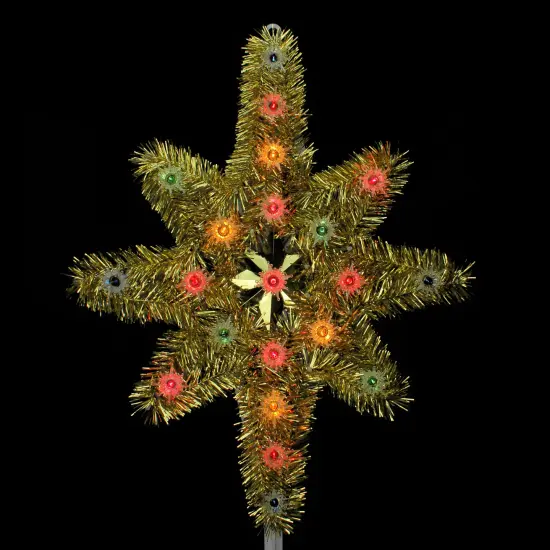 Northlight 21" Lighted Gold Star of Bethlehem Christmas Tree Topper - Multi-Color Lights {3}