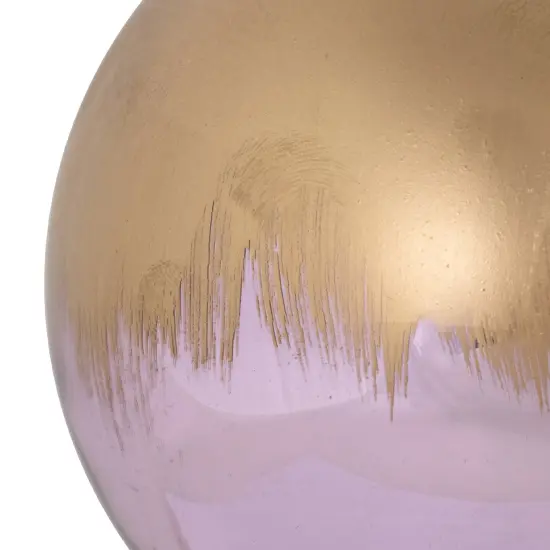 Northlight 3.5" Brushed Matte Gold and Shiny Lavender Glass Ball Christmas Ornament {4}
