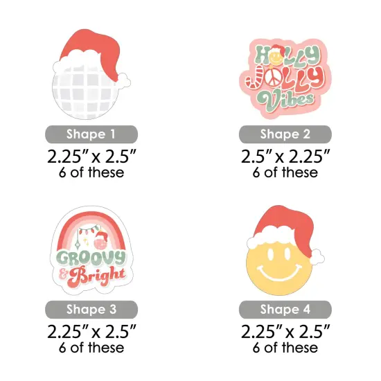 Big Dot of Happiness Groovy Christmas - DIY Shaped Pastel Holiday Party Cut-Outs - 24 Count {4}