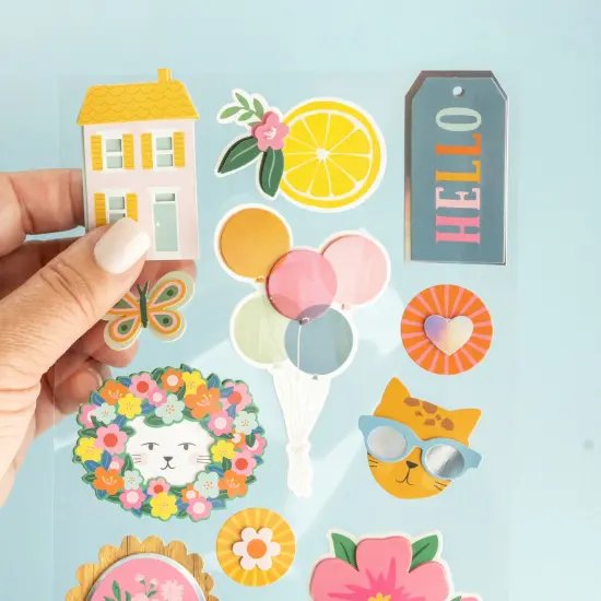 Jen Hadfield Stardust Layered Stickers 11/Pkg-W/Silver Foil Accents {4}