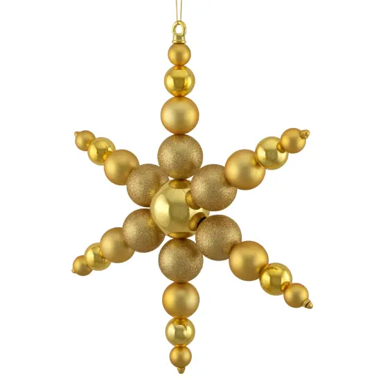 Northlight Shatterproof 3-Finish Snowflake Commercial Christmas Ornament - 18" - Gold {3}