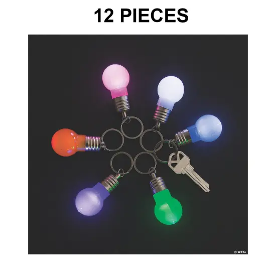 Light-Up Lightbulb Keychains - 12 Pc. {1}