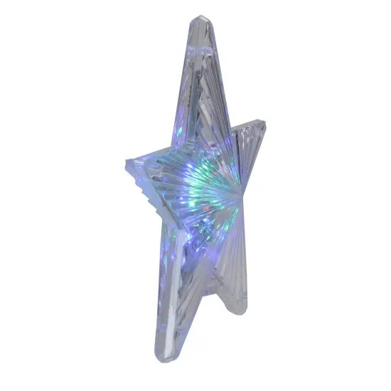 Kurt Adler 8.5" Clear Lighted Contemporary Tree Topper Star - Multi-Color Lights {3}