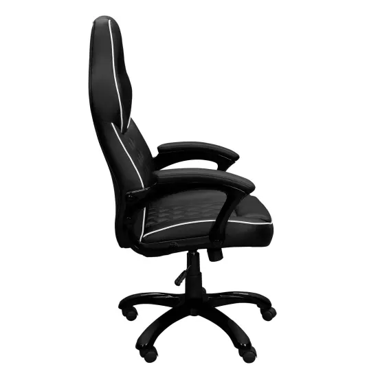 Techni Office Solutions 3.75' Black and White High Back Executive Sport Race Office Chair {5}