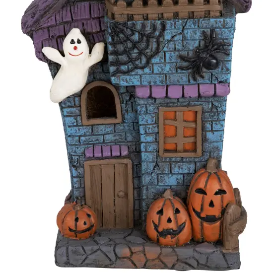 Northlight LED Lighted Haunted House with Ghosts Halloween Decoration - 22.75" Blue {7}