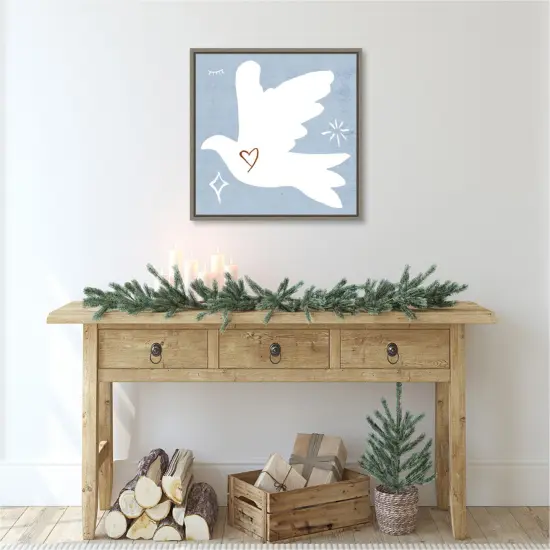 White Dove I by Melissa Wang Framed Canvas Wall Art {1}