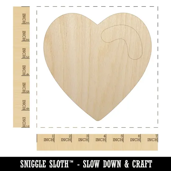 Heart with Swoop Unfinished Wood Shape Piece Cutout for DIY Craft Projects {1}