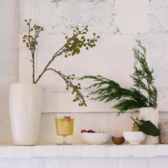 Summer EcoFaux Artificial Green Ilex Berry Branch {3}