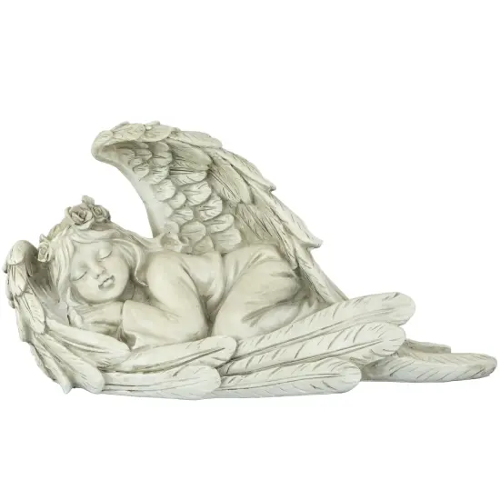 Northlight 16" Sleeping Heavenly Angel Outdoor Garden Statue Beige {1}