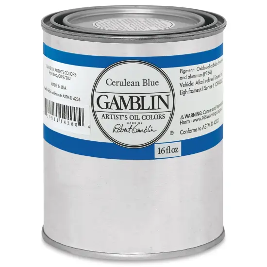 Gamblin Artist's Oil Color - Cerulean Blue, 16 oz Can {2}