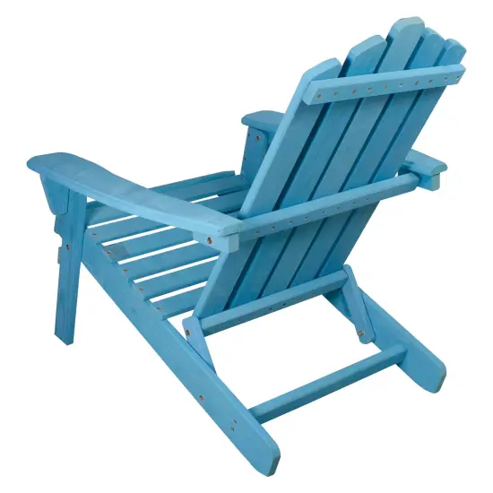Northlight 36" Blue Classic Folding Wooden Adirondack Chair {6}