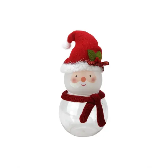 Midwest 8.5" Battery Operated Santa Claus Touch Activated Color Changing LED Lighted Glass Candy Jar Red {1}