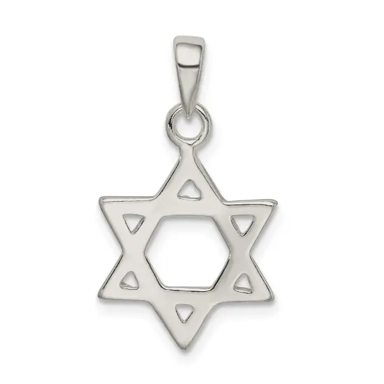 Sterling Silver Star of David Charm Jewerly 21mm x 14mm {3}