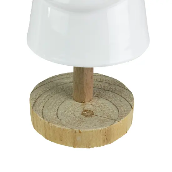 Northlight Ceramic Tree with Wood Base Christmas Decoration - 10.5" - White {3}