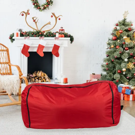 Northlight 57" Red Artificial Christmas Tree Rolling Storage Bag For Trees Up to 9ft {3}