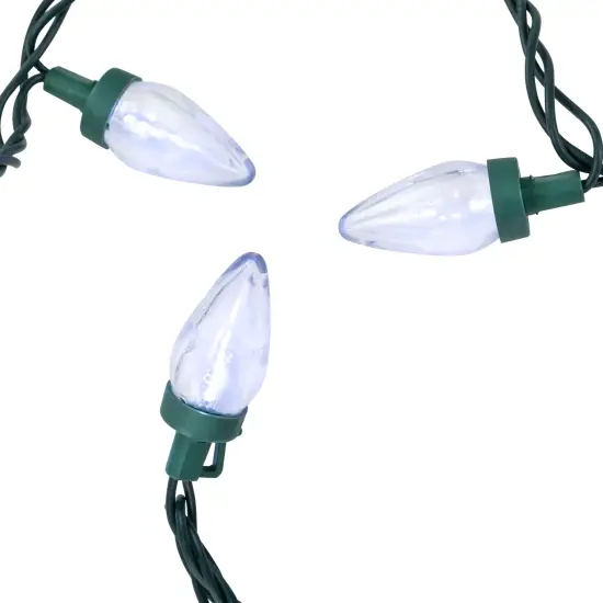 Northlight LED C7 Christmas Lights - Pure White - 16' Green Wire - 25ct Clear {6}