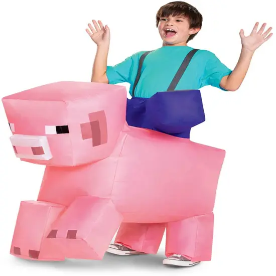 Minecraft Pig Ride-On Child Inflatable Costume | One Size {1}