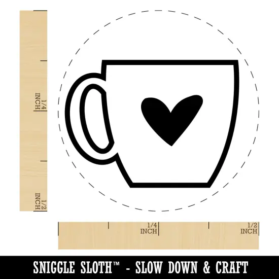 Coffee Love Mug Cup Outline Self-Inking Rubber Stamp for Stamping Crafting Planners Fuchsia {1}