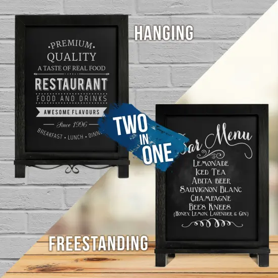 HBCY Creations Hanging or Tabletop Chalkboard with Legs/Wedding Table Sign/Kitchen Countertop Memo Board {2}