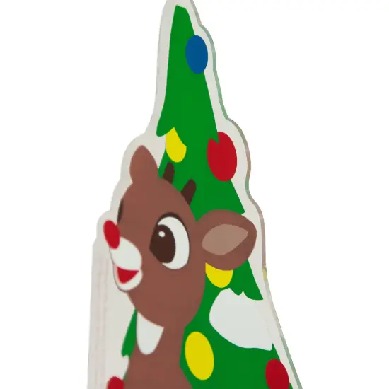 Northlight 8" Rudolph and Christmas Tree Double Sided Gel Window Cling Decoration Brown {4}