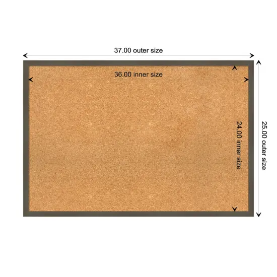 Svelte Wood Framed Corkboard, Natural Cork Svelte Clay Grey {3}