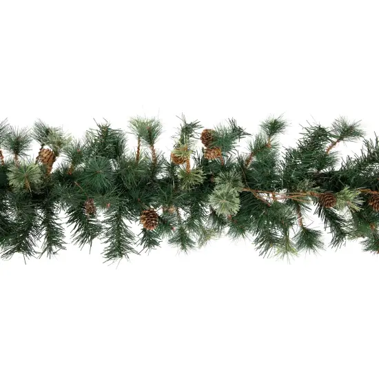 Northlight Yorkville Pine, Twig and Pinecone Artificial Christmas Garland - 9' x 12" - Unlit Green {6}